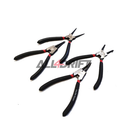 Jeu de pinces à circlips - 2 x coudées / 2 x droites (seeger)