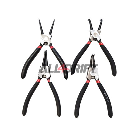 Jeu de pinces à circlips - 2 x coudées / 2 x droites (seeger)