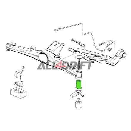 Support de berceau arrière BMW E30, E36 Kompakt, Z3 - aluminium (silentblocs)