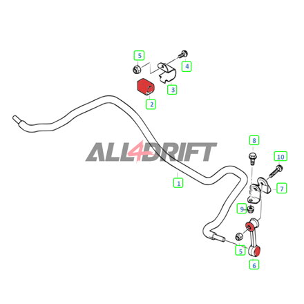 Kit de Silentblocs en polyuréthane pour essieu arrière BMW E46 + Différentiel