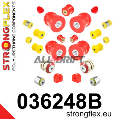 036248B Kit complet de silentblocs en polyuréthane pour essieux BMW E6x / E65
