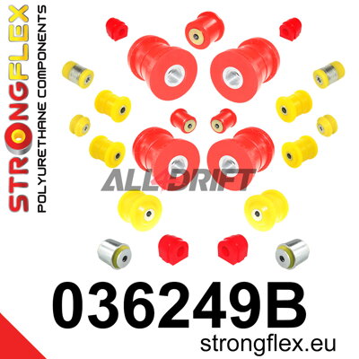 036249B Kit complet de silentblocs en polyuréthane pour essieux BMW E6x