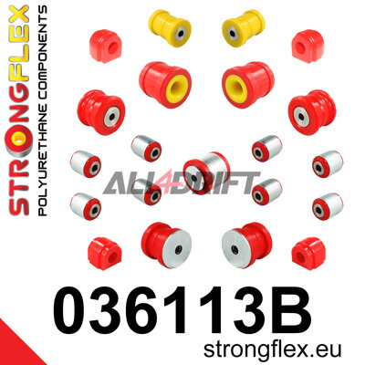 036113B Kompletní sada polyuretanových silentbloků náprav BMW / Mini