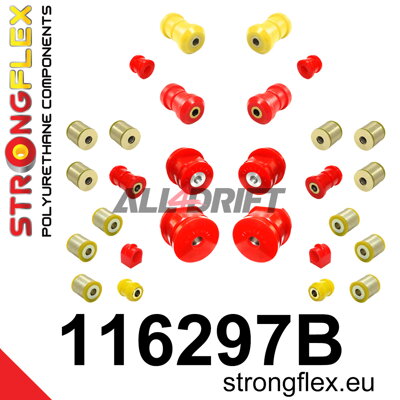 116297B Kit complet de silentblocs en polyuréthane pour suspension - Mercedes W124 4MATIC
