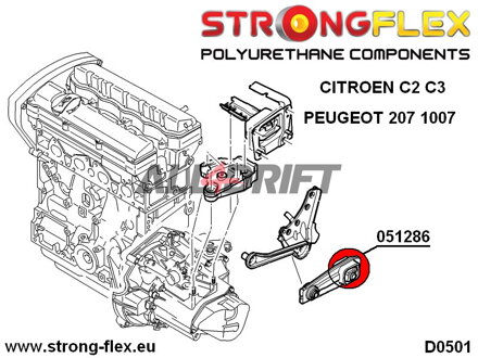 051286B Inserts de support moteur arrière Citroen / Peugeot