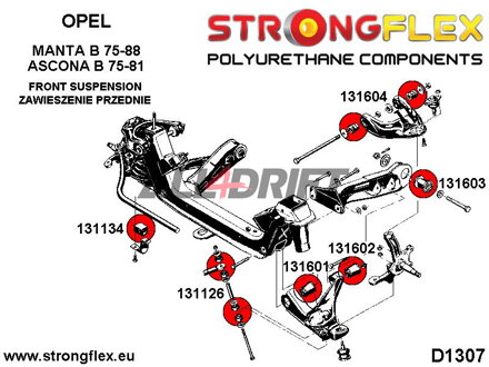 131134B Silentbloc de barre stabilisatrice avant Opel / Saab