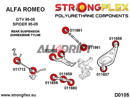 011712A : Silentbloc de barre stabilisatrice arrière SPORT - Alfa Romeo GTV (95-05) type 916