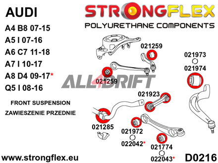 022043A Silentbloc extérieur de triangle inférieur SPORT Audi A8