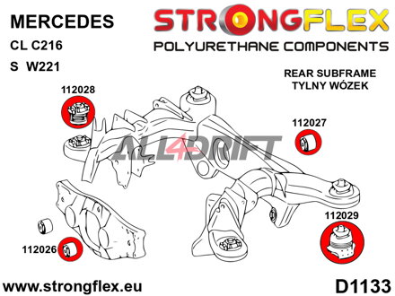 112026A Silentbloc avant de différentiel arrière SPORT - Mercedes C216 RWD