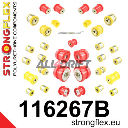 116267B Kit complet de silentblocs de suspension en polyuréthane - Mercedes C215 (98-06)