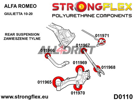016250A : Kit de silentblocs d'essieu arrière SPORT - Alfa Romeo III (10-20) type 940