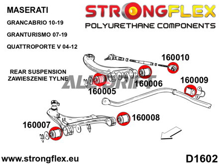 166101B Kit complet de silentblocs en polyuréthane pour suspension - Maserati GranCabrio (10-19)