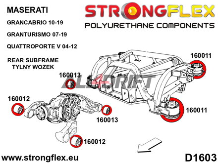 166101B Kit complet de silentblocs en polyuréthane pour suspension - Maserati GranCabrio (10-19)