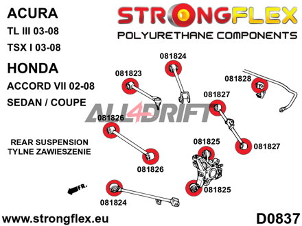 081823A Silentbloc de réglage du pincement arrière SPORT - Acura III (03-08) UA6 / UA7