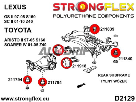 211794B Silentbloc de support de différentiel arrière - Avant - Toyota III (91-00) Z30