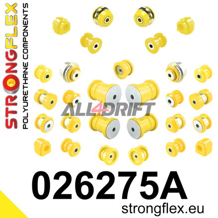 026275A Kit complet de silentblocs en polyuréthane SPORT pour essieux Audi / Seat / Škoda / VW / Cupra