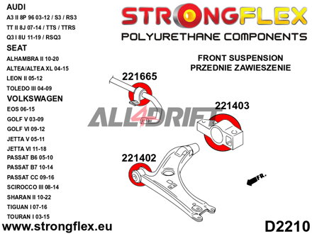 221665A Silentbloc de barre stabilisatrice SPORT Audi / VW / Škoda