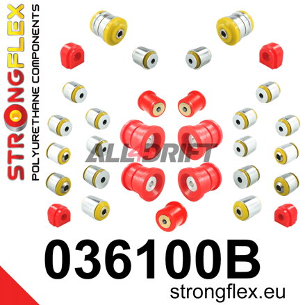 036100B Kit complet de silentblocs en polyuréthane pour essieux BMW X3 / X4