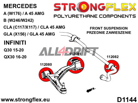 112080A Silentbloc de triangle avant - Avant SPORT Infiniti / Mercedes