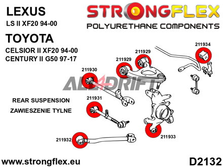 211932A Silentbloc avant de bras tiré SPORT - Lexus II (94-00) XF20