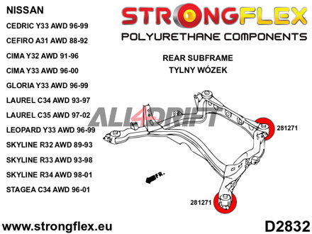 286216B Kit complet de silentblocs d'essieux R32 AWD - Nissan R32 (89-94) AWD