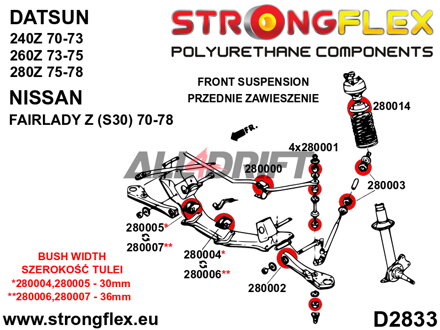 280002A Silentbloc de triangle avant SPORT Datsun / Nissan