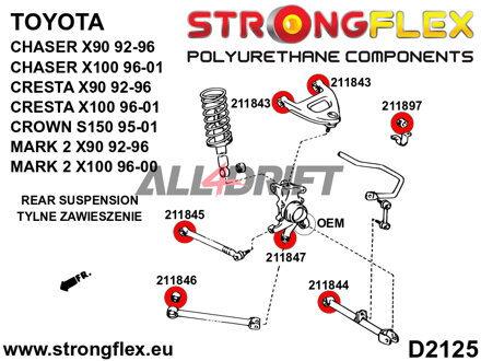 216241A : Kit complet de silentblocs de suspension SPORT - Toyota V (92-96) X90