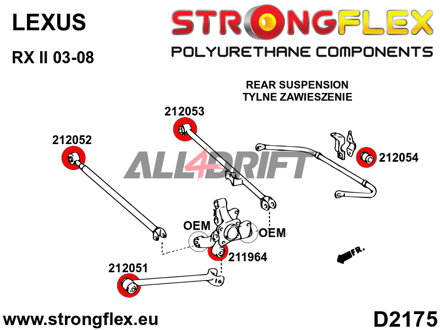 212052A Silentbloc avant de bras longitudinal arrière - Avant SPORT - Lexus II (03-09)