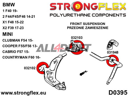 032103B Silentbloc arrière du triangle inférieur BMW / Mini