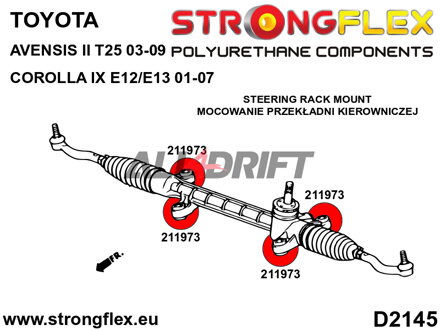 216290B : Kit complet de silentblocs d'essieu - Toyota IX (01-07) E120 E130