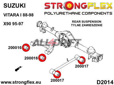 206162B Kit de silentblocs de suspension avant et arrière - Suzuki X-90 (95-97)