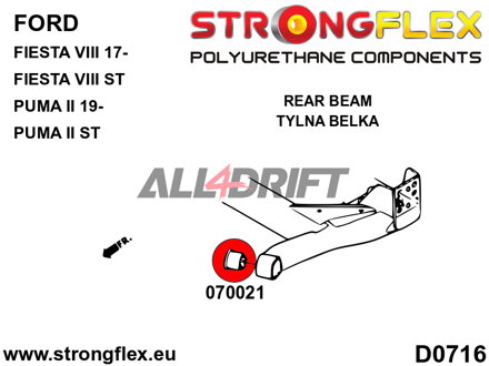 076170B Kit complet de silentblocs d'essieux Ford Fiesta / Puma
