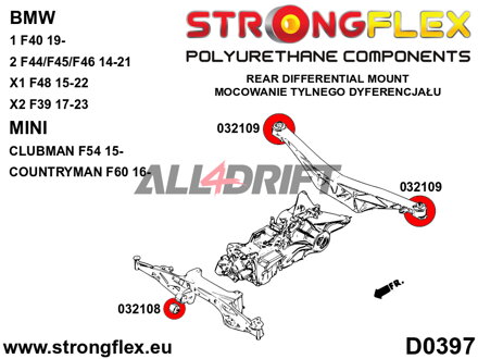 032108B Silentbloc avant du support de différentiel arrière BMW / Mini