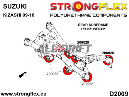 206166A Kit complet de silentblocs de suspension SPORT en polyuréthane - Suzuki FWD