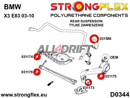 031173A Silentbloc avant de bras oscillant arrière SPORT BMW