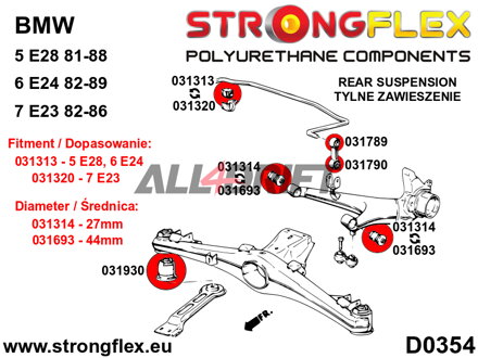 031320B Silentbloc de barre stabilisatrice avant / arrière BMW