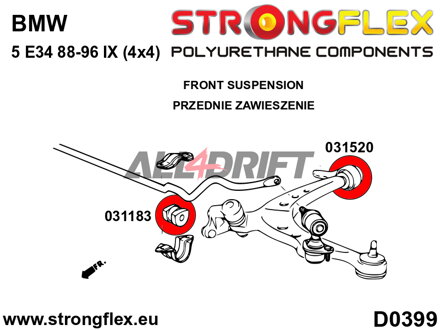 031520A Silentbloc arrière du triangle de suspension avant xi/xd/ix (4x4) SPORT BMW E34 / E46
