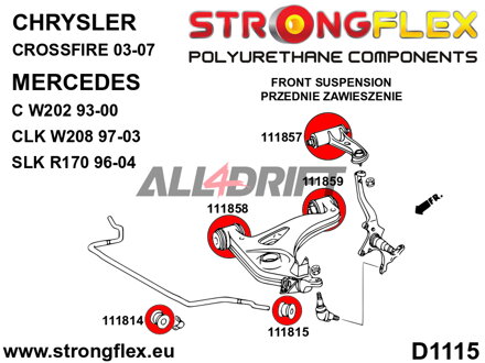 116240A Kit complet de silentblocs de suspension SPORT Chrysler / Mercedes