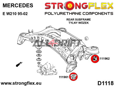 116243B Kit complet de silentblocs de suspension - Mercedes W210 RWD