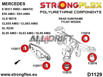 112017A Silentbloc de fixation arrière du différentiel – Avant SPORT - Mercedes W211 RWD