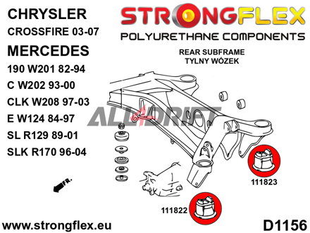 116297B Kit complet de silentblocs en polyuréthane pour suspension - Mercedes W124 4MATIC
