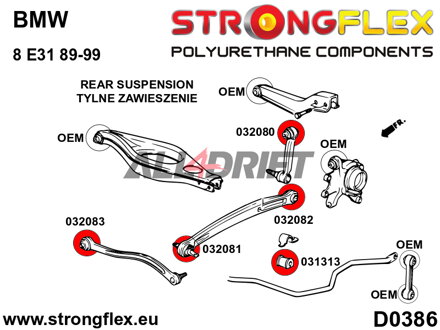 032080A Silentbloc de bras de réaction arrière SPORT BMW E31