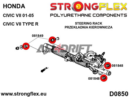081848A : Silentbloc de fixation de crémaillère de direction SPORT - Honda VII (01-06) EP3 Type R