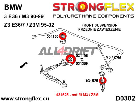 036110A Kit complet de silentblocs d'essieu SPORT BMW Z3
