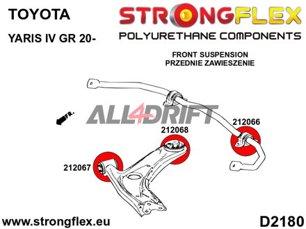 216296A Kit complet de silentblocs d'essieu SPORT Toyota Yaris / Yaris Verso