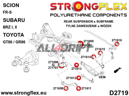 271612B Silentbloc intérieur de réglage du pincement de l'essieu arrière - Subaru Tribeca B9 (06-14) WX