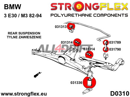 031789A Silentbloc de biellette de barre stabilisatrice arrière SPORT BMW