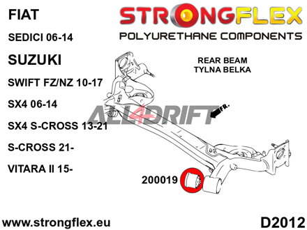 206171B Kit de silentblocs d'essieu avant et de barre de torsion arrière Fiat / Suzuki