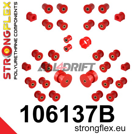 106137B Kit complet de silentblocs d'essieu en polyuréthane - Mazda II (99-05) NB