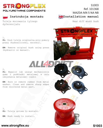 106128A Kit complet de silentblocs en polyuréthane SPORT - Mazda I (89-98) NA